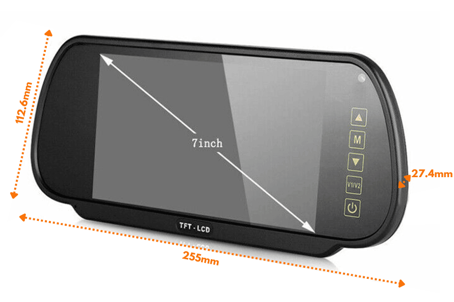 7″ Clip‑On Mirror Monitor for Reverse Cameras | InCarTec