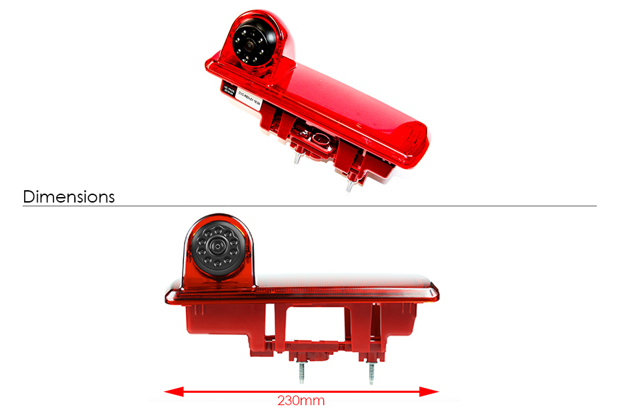 Telecamera Posteriore Luce Freno Per Opel Vivaro / Trafic 2001-2014 – 170° Impermeabile IP68 Con LED