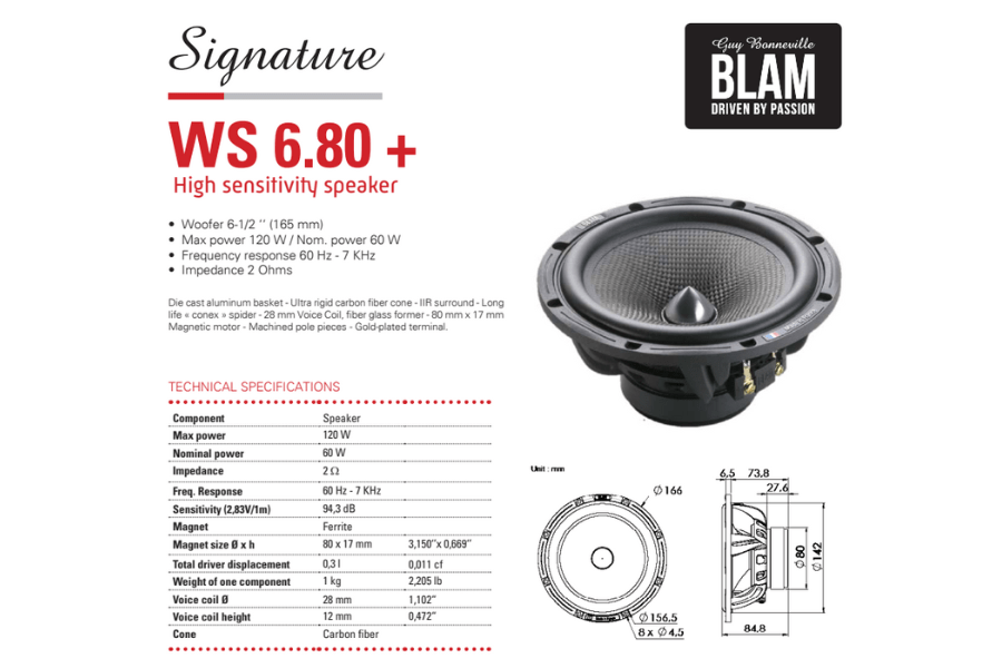 BLAM SIGNATURE S 165.80+ 165mm (6.5 inch) 120W 2-way component car