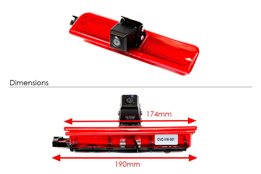 Van Rear View Camera Caddy Volkswagen Caddy (2003-2015) reverse view high level brake light camera ...