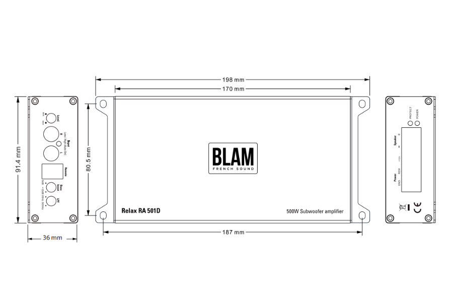 BLAM RELAX RA 501 D Ultra-compact Class-D 1-Channel (Monoblock