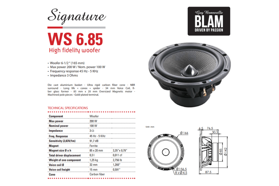 BLAM S165 85 SIGNATURE 165mm (6.5