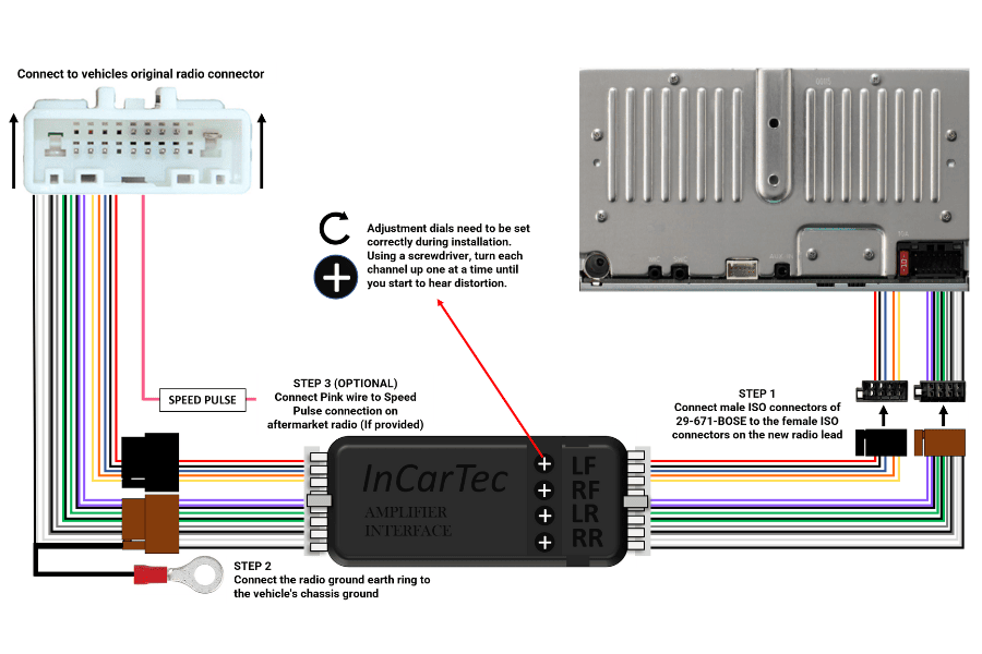 Nissan car audio steering wheel control and BOSE retention interface ...