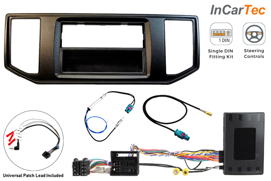 ACV VW Crafter Double Din Stereo Radio Bezel With Tray And ISO Wiring Adapter Set – VW-15