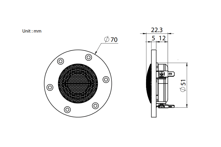 BLAM TSM 25 MG70 Car Tweeters | Black | Incartec
