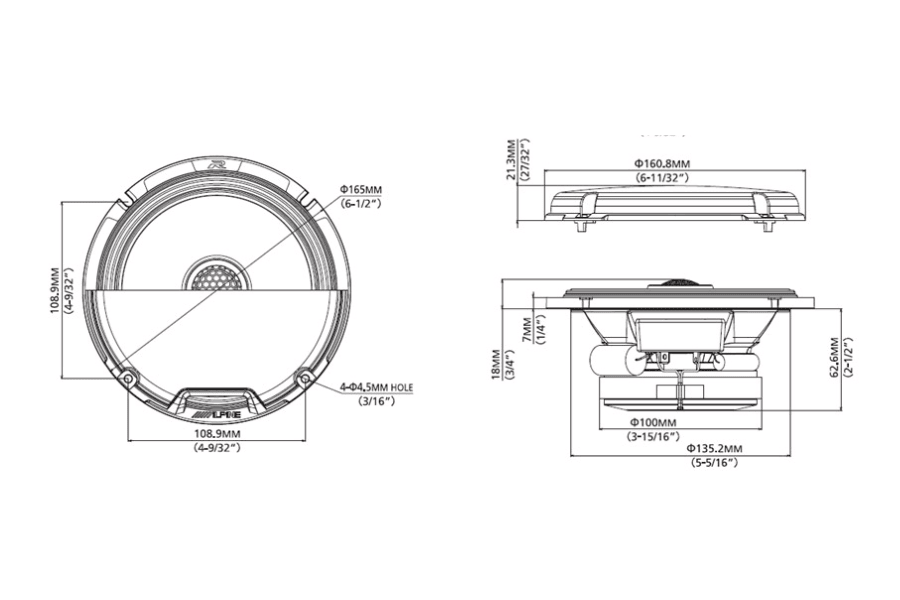 Alpine R2-S65 6.5″ R-Series Coaxial Car Speakers | InCarTec